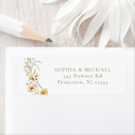 Elegant Yellow Wildflowers Retour Adreslabel Etiket