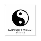 Elegant Yin Yang Symbool Liefde Trouw Namen Datum Zelfinktende Stempel (Design)