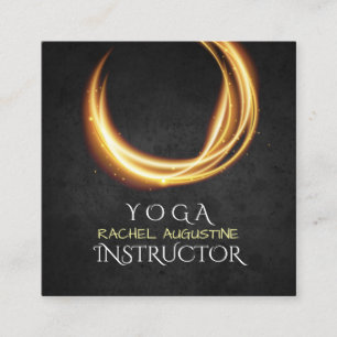 Elegant YOGA Black & Gold ZEN symbool gloed licht Vierkante Visitekaartje