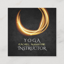 Elegant YOGA Black & Gold ZEN symbool gloed licht Vierkante Visitekaartje