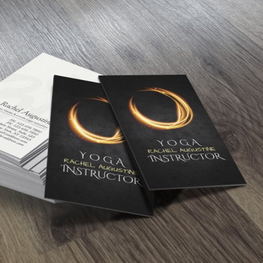 Elegant YOGA Black & Gold ZEN symbool gloed licht Visitekaartje