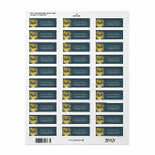 Elegant YOGA Blue & Gold ZEN Symboolestrijken Etiket (Full Sheet)