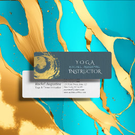 Elegant YOGA Blue & Gold ZEN Symboolestrijken Mini Visitekaartje