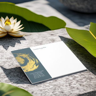 Elegant YOGA Blue & Gold ZEN Symboolestrijken Notitieblok