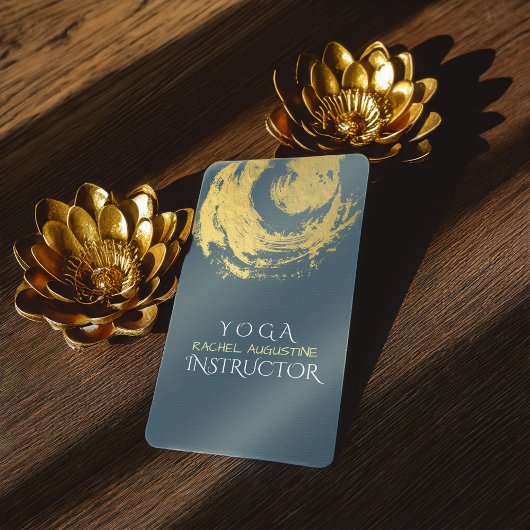 Elegant YOGA Blue & Gold ZEN Symboolestrijken Visitekaartje