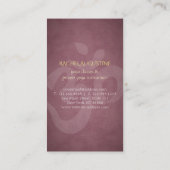 Elegant Yoga Floral Mandala OM Paars leder Visitekaartje (Achterkant)