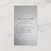 Elegant Yoga Floral Mandala Om Symbol Silver Foil Visitekaartje (Achterkant)