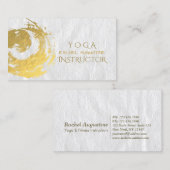 Elegant YOGA Gold Foil Brushstrokes ZEN Symbool Bu Visitekaartje (Voorkant / Achterkant)