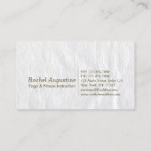 Elegant YOGA Gold Foil Brushstrokes ZEN Symbool Bu Visitekaartje (Achterkant)