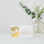 Elegant YOGA Gold Foil Brushstrokes ZEN Symbool Bu Visitekaartje (Staand voorkant)