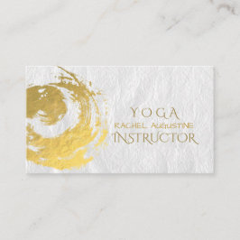 Elegant YOGA Gold Foil Brushstrokes ZEN Symbool Bu Visitekaartje