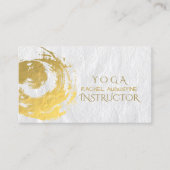 Elegant YOGA Gold Foil Brushstrokes ZEN Symbool Bu Visitekaartje (Voorkant)