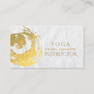 Elegant YOGA Gold Foil Brushstrokes ZEN Symbool Bu Visitekaartje