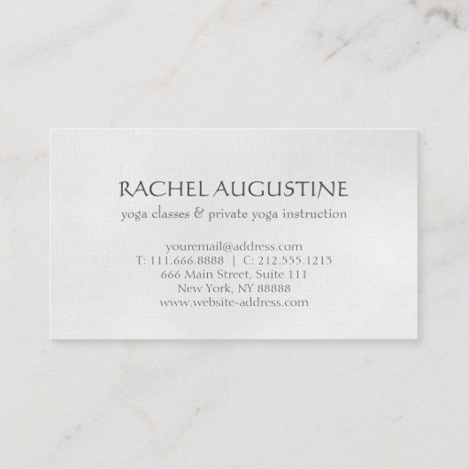 Elegant YOGA Gold Foil Brushstrokes ZEN Symbool Visitekaartje (Achterkant)