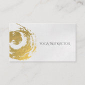 Elegant YOGA Gold Foil Brushstrokes ZEN Symbool Visitekaartje (Voorkant)