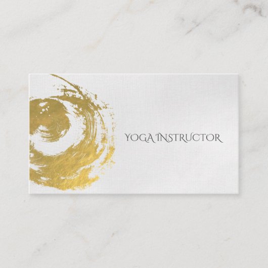 Elegant YOGA Gold Foil Brushstrokes ZEN Symbool Visitekaartje (Voorkant)