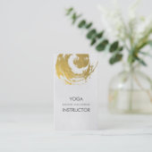 Elegant YOGA Gold Foil Brushstrokes ZEN Symbool Visitekaartje (Staand voorkant)