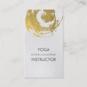 Elegant YOGA Gold Foil Brushstrokes ZEN Symbool Visitekaartje (Voorkant)