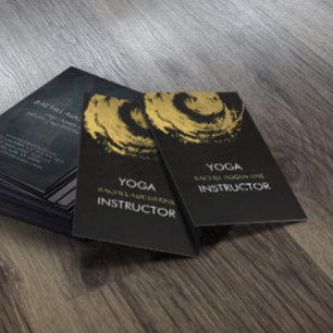 Elegant YOGA Gold Foil Brushstrokes ZEN Symbool Visitekaartje
