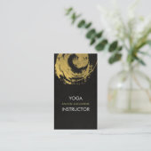 Elegant YOGA Gold Foil Brushstrokes ZEN Symbool Visitekaartje (Staand voorkant)