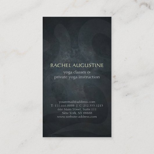 Elegant YOGA Gold Foil Brushstrokes ZEN Symbool Visitekaartje (Achterkant)