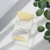 Elegant Yoga Gold Foil Floral Mandala & Om Symbol Visitekaartje