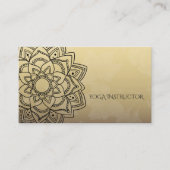 Elegant YOGA Instructor Black Gold Floral Mandala Visitekaartje (Voorkant)