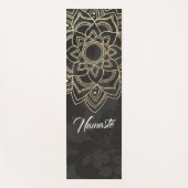 Elegant YOGA Instructor Black Gold Floral Mandala Yogamat (Voorkant)