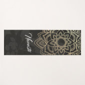 Elegant YOGA Instructor Black Gold Floral Mandala Yogamat (Voorkant (horizontaal))