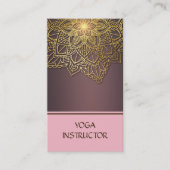 Elegant Yoga Instructor BlackWhite Floral Mandala Visitekaartje (Voorkant)