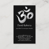 Elegant Yoga Instructor BlackWhite Floral Mandala Visitekaartje (Achterkant)