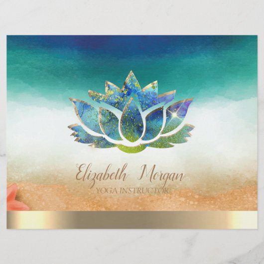 Elegant Yoga Instructor Blue Lotus Flyer (Voorkant)