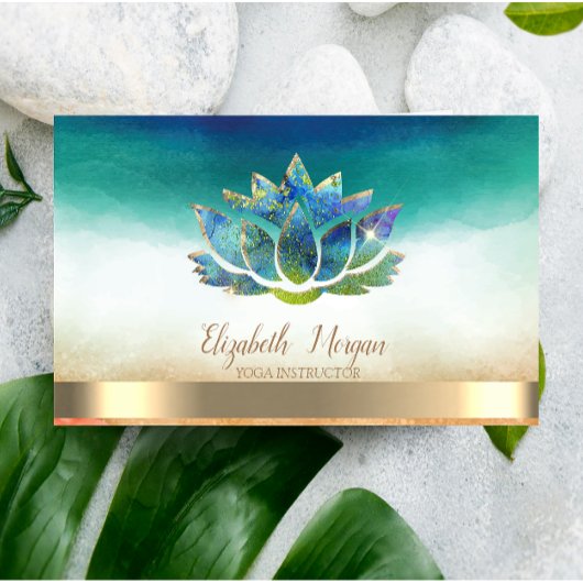 Elegant Yoga Instructor Blue Lotus Visitekaartje