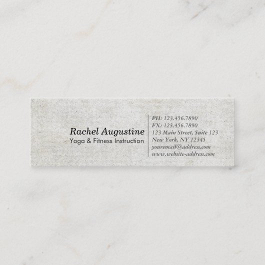 Elegant YOGA Instructor Calligraphy ZEN OM Symbol Mini Visitekaartje (Achterkant)