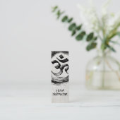 Elegant YOGA Instructor Calligraphy ZEN OM Symbol Mini Visitekaartje (Staand voorkant)