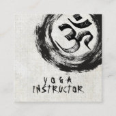 Elegant YOGA Instructor Calligraphy ZEN OM Symbol Vierkante Visitekaartje (Voorkant)