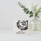Elegant YOGA Instructor Calligraphy ZEN OM Symbol Vierkante Visitekaartje (Staand voorkant)