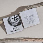 Elegant YOGA Instructor Calligraphy ZEN OM Symbol Vierkante Visitekaartje