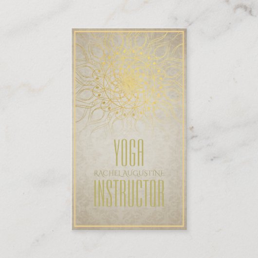 Elegant YOGA Instructor Floral Mandala & OM-symboo Visitekaartje (Voorkant)