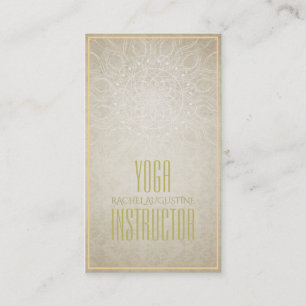 Elegant YOGA Instructor Floral Mandala & OM-symboo Visitekaartje