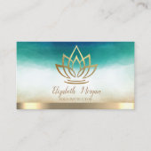 Elegant Yoga Instructor Gold Lotus Visitekaartje (Voorkant)