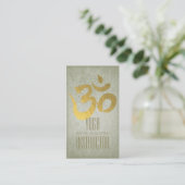 Elegant Yoga Instructor Gold Symbol en Mandala Visitekaartje (Staand voorkant)