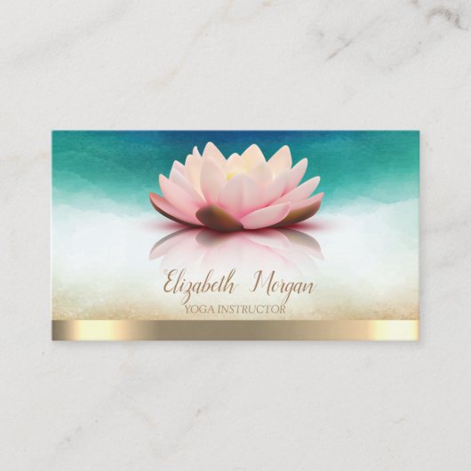 Elegant Yoga Instructor Lotus Visitekaartje (Voorkant)