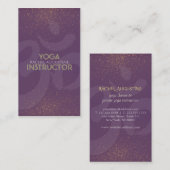 Elegant Yoga Instructor Om Symbol Paars en Gold Visitekaartje (Voorkant / Achterkant)
