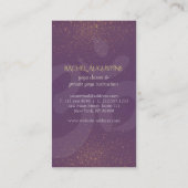 Elegant Yoga Instructor Om Symbol Paars en Gold Visitekaartje (Achterkant)