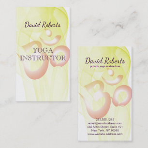 Elegant Yoga Instructor Om Symbol Visitekaartje