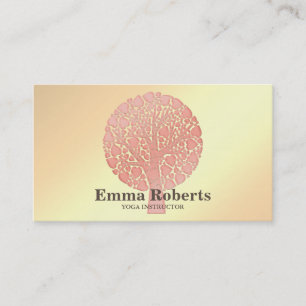 Elegant Yoga Instructor Roos Gold Tree Business Ca Visitekaartje