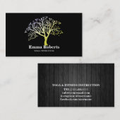 Elegant Yoga Instructor Roos Gold Tree Visitekaartje (Voorkant / Achterkant)