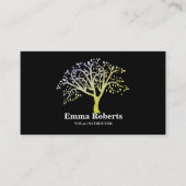 Elegant Yoga Instructor Roos Gold Tree Visitekaartje (Voorkant)