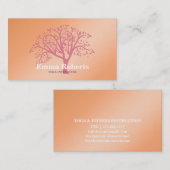 Elegant Yoga Instructor Roos Gold Tree Visitekaartje (Voorkant / Achterkant)